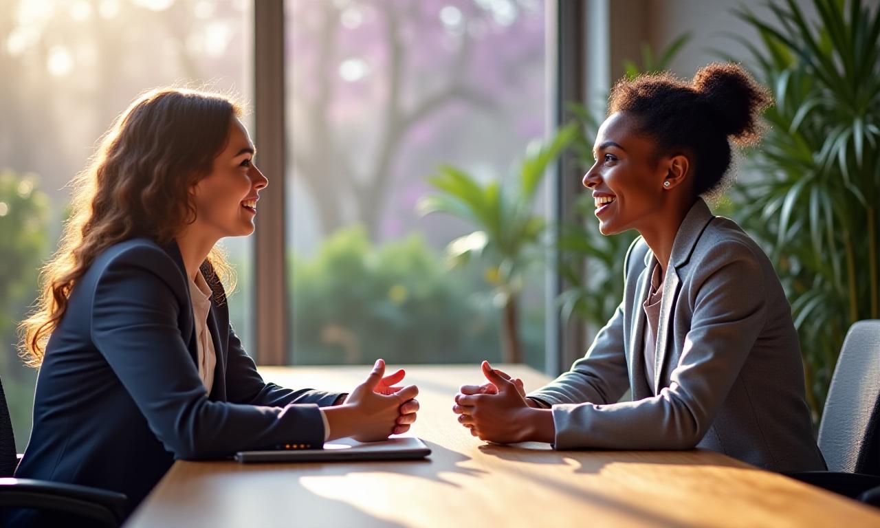 Entrevista profesional en oficina moderna